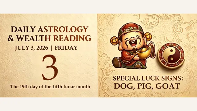 Chinese Zodiac Horoscope for July 3, 2026: Daily Forecast for All Signs