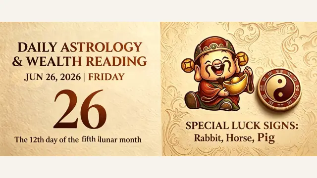 Chinese Zodiac Horoscope for June 26, 2026: Daily Forecast for All Signs
