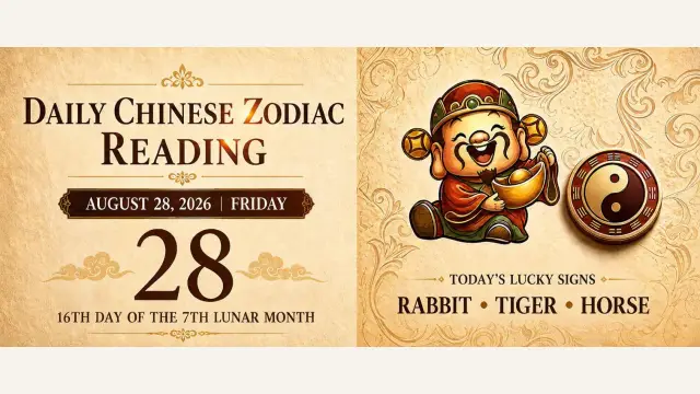 Chinese Zodiac Horoscope for August 28, 2026: Daily Forecast for All Signs