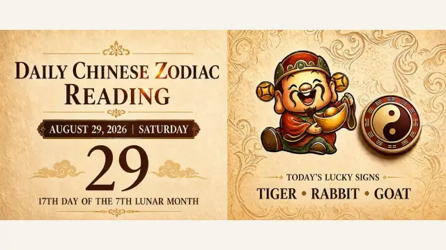 Chinese Zodiac Horoscope for August 29, 2026: Daily Forecast for All Signs