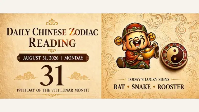 Chinese Zodiac Horoscope for August 31, 2026: Daily Forecast for All Signs