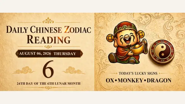 Chinese Zodiac Horoscope for August 6, 2026: Daily Forecast for All Signs