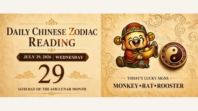 Chinese Zodiac Horoscope for July 29, 2026: Daily Forecast for All Signs