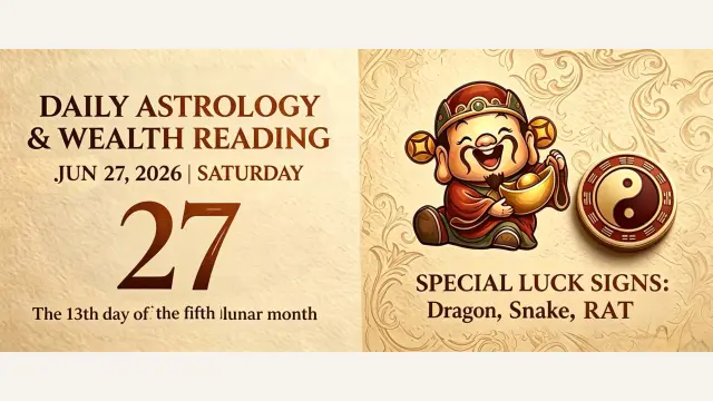 Chinese Zodiac Horoscope for June 27, 2026: Daily Forecast for All Signs