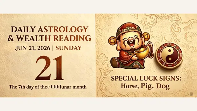 Chinese Zodiac Horoscope for June 21, 2026: Daily Forecast for All Signs