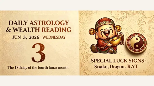Chinese Zodiac Horoscope for June 3, 2026: Daily Forecast for All Signs
