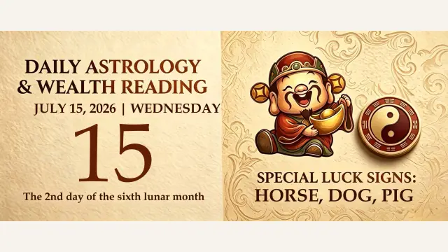 Chinese Zodiac Horoscope for July 15, 2026: Daily Forecast for All Signs