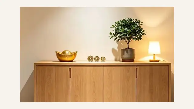 What can be placed on the shoe cabinet at the entrance to boost wealth luck?